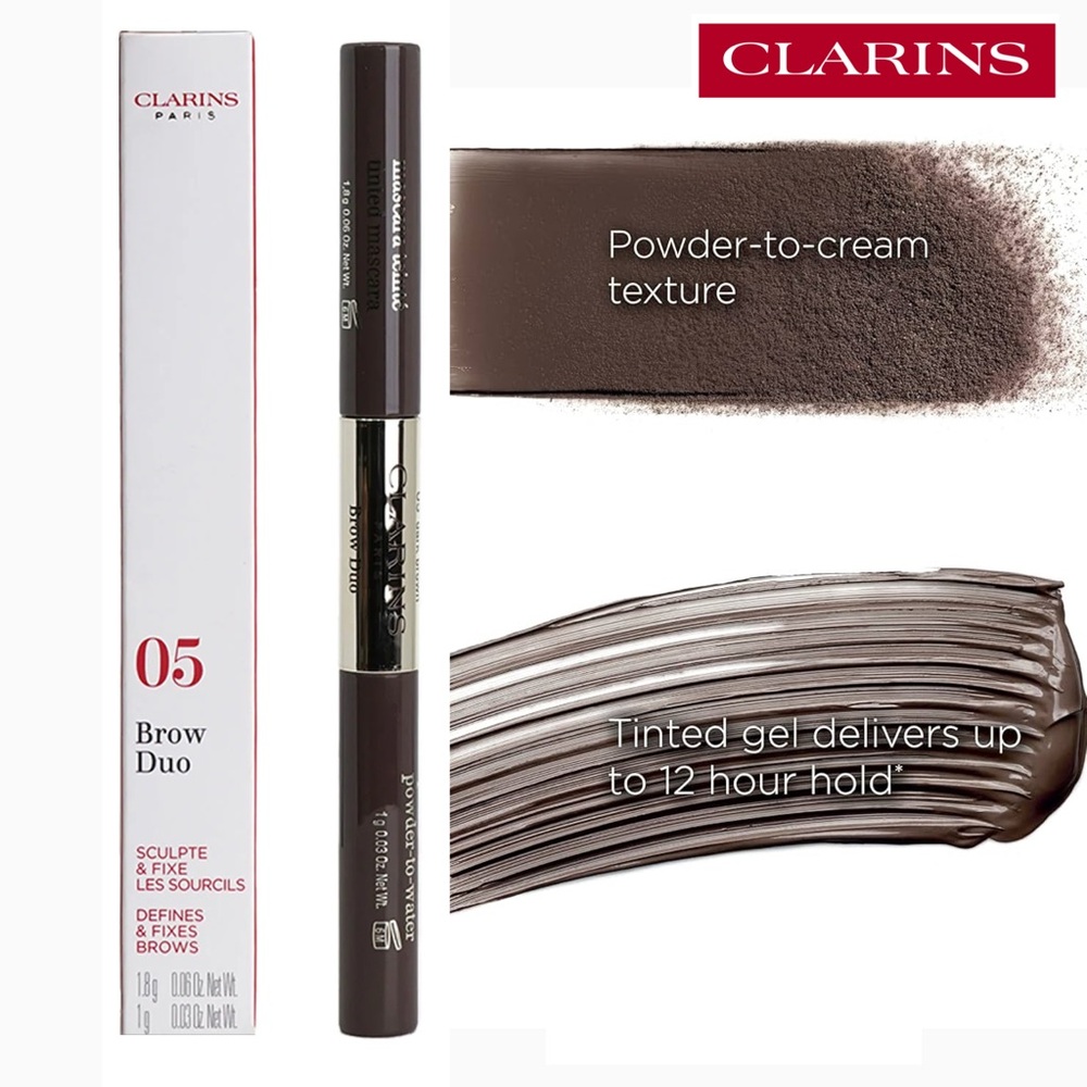 Clarins Brow Duo in 05 Dark Brown - Defines & Fixes Brows